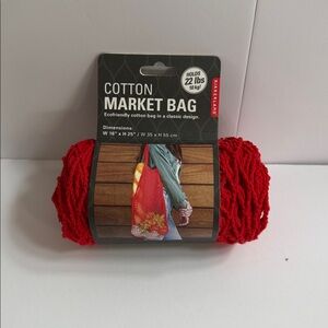 Kikkerland Red Cotton Market Bag